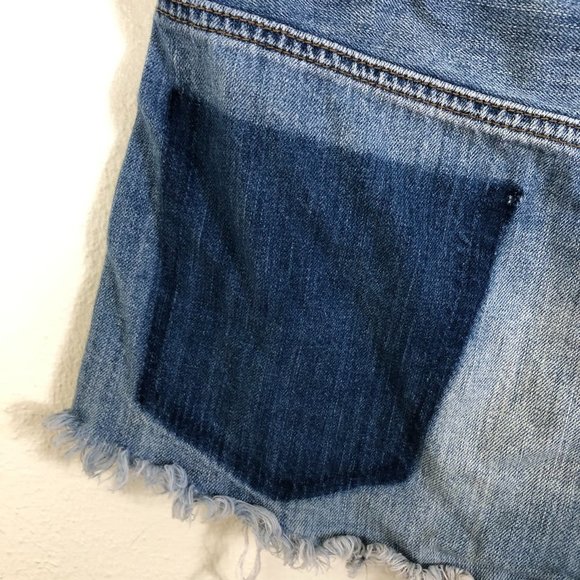 AMERICAN EAGLE Button Up Denim Jean Shorts Size 6 - Picture 7 of 12